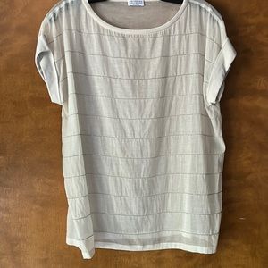 Brunello Cucinelli Sheer Beige Top, Size S